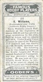 1926 Ogden’s Famous Rugby Players #50 Evan Williams Back